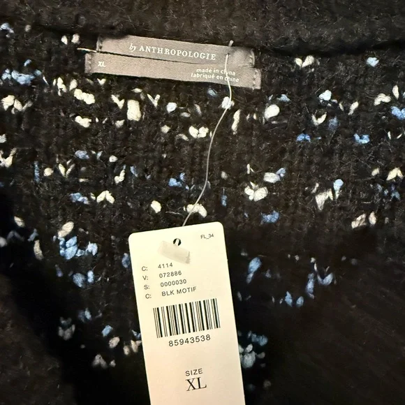 Anthropologie Black and Blue Textured Cardigan - Picture 3 of 6